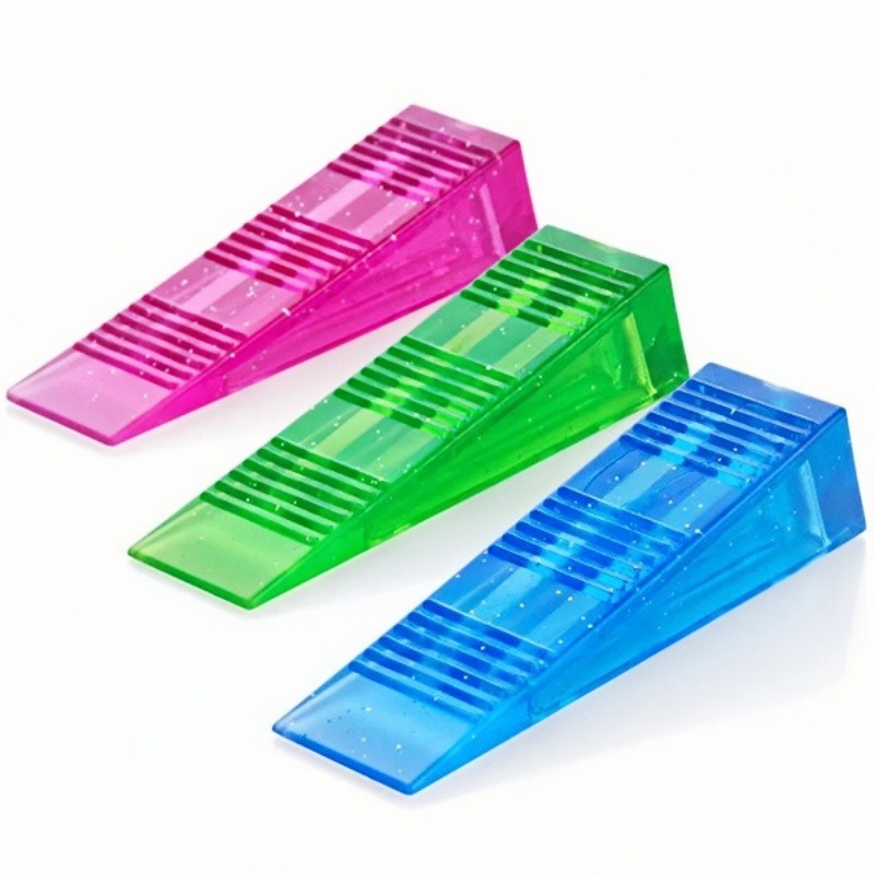 [One pack, three colors shipped randomly].Chic Colored Transparent Windproof Door Stopper - Blend Style and Functionality