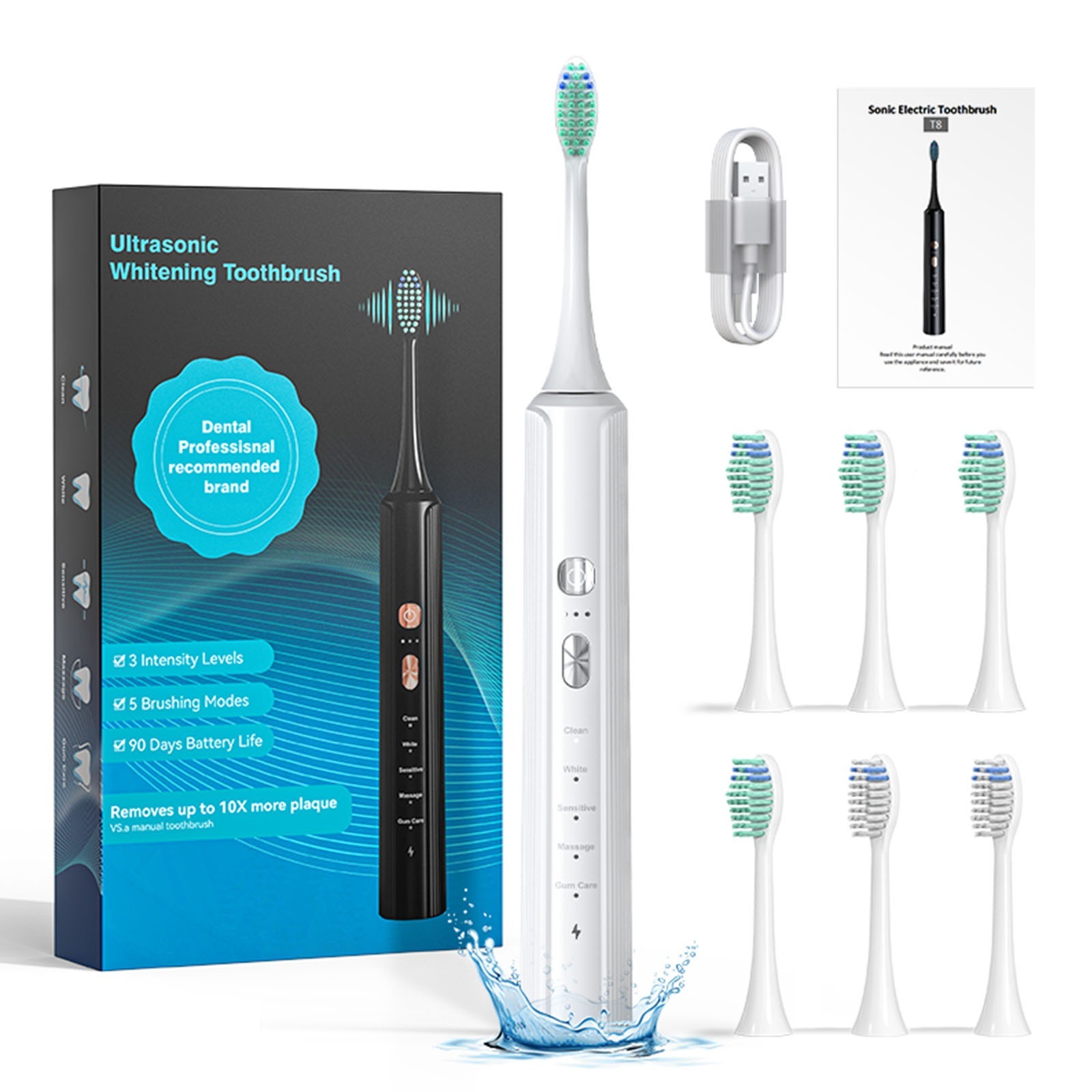 Portable Electric Toothbrush with a Compact Body, Ideal for Business Trips and Travel. It has a Long - lasting Battery Life, Allowing You to Keep Your Mouth Clean Anytime, Anywhere