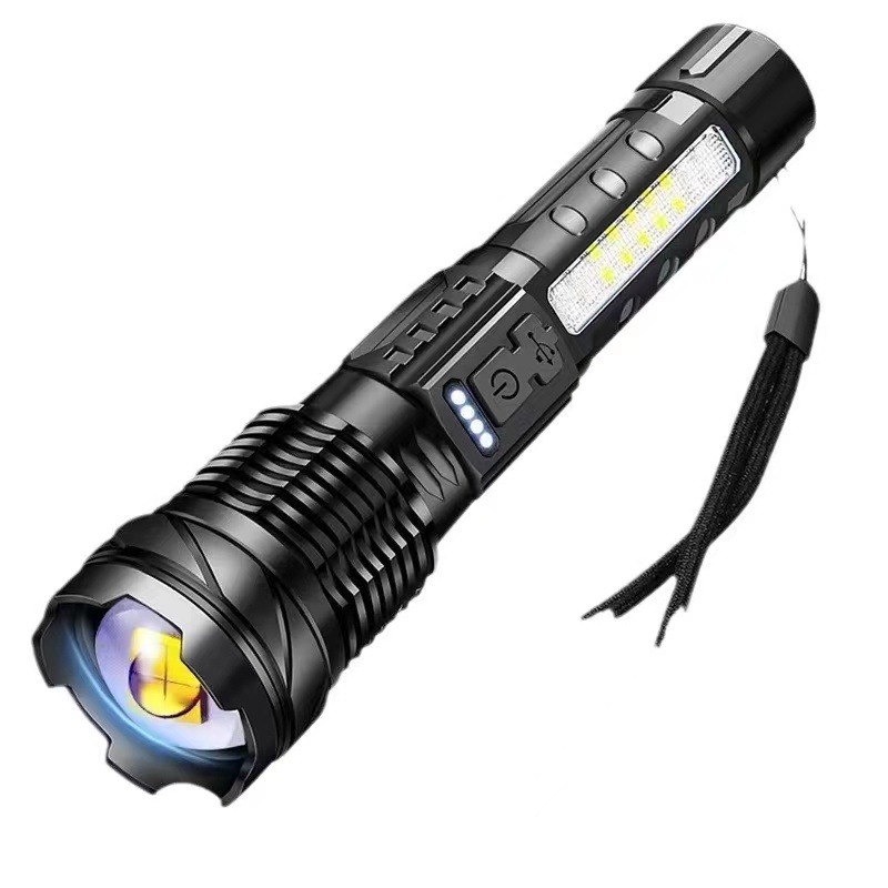 Tactical Flashlight - Military-Grade Aluminum Alloy & ABS, Zoomable Beam with 5 Modes for Camping, Hiking & Emergency Use