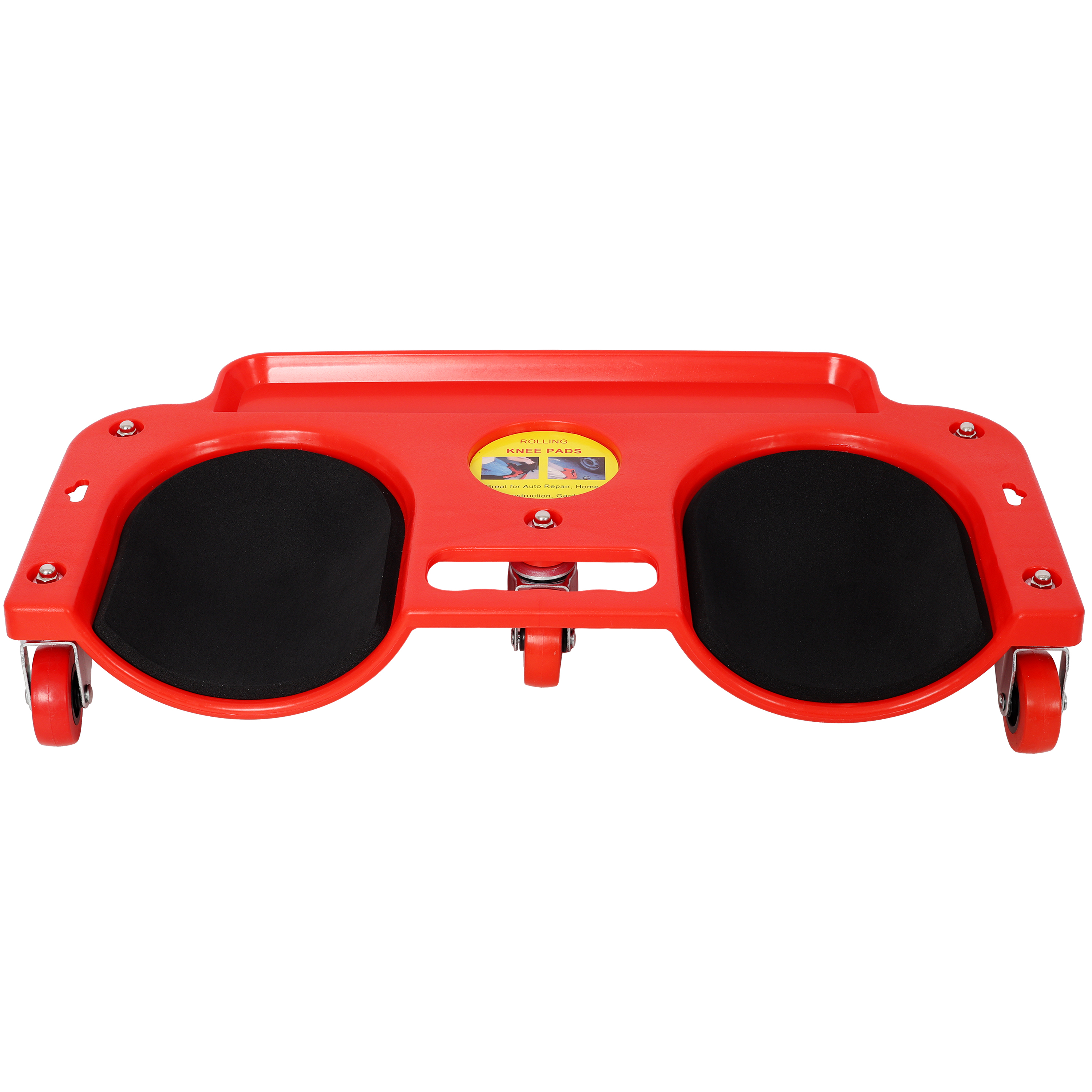 Rolling Knee Creeper Durable Knee Pads with 360 Degree Turn Casters and Tool Tray,for Garage Workshop Garden,Red