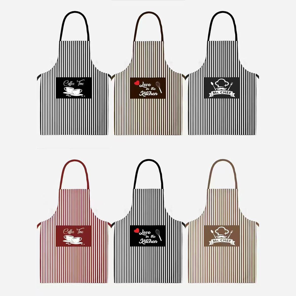 Printed Apron for Cooking Cleaning Crafts - Waterproof Oil-Resistant Durable Protective Wear