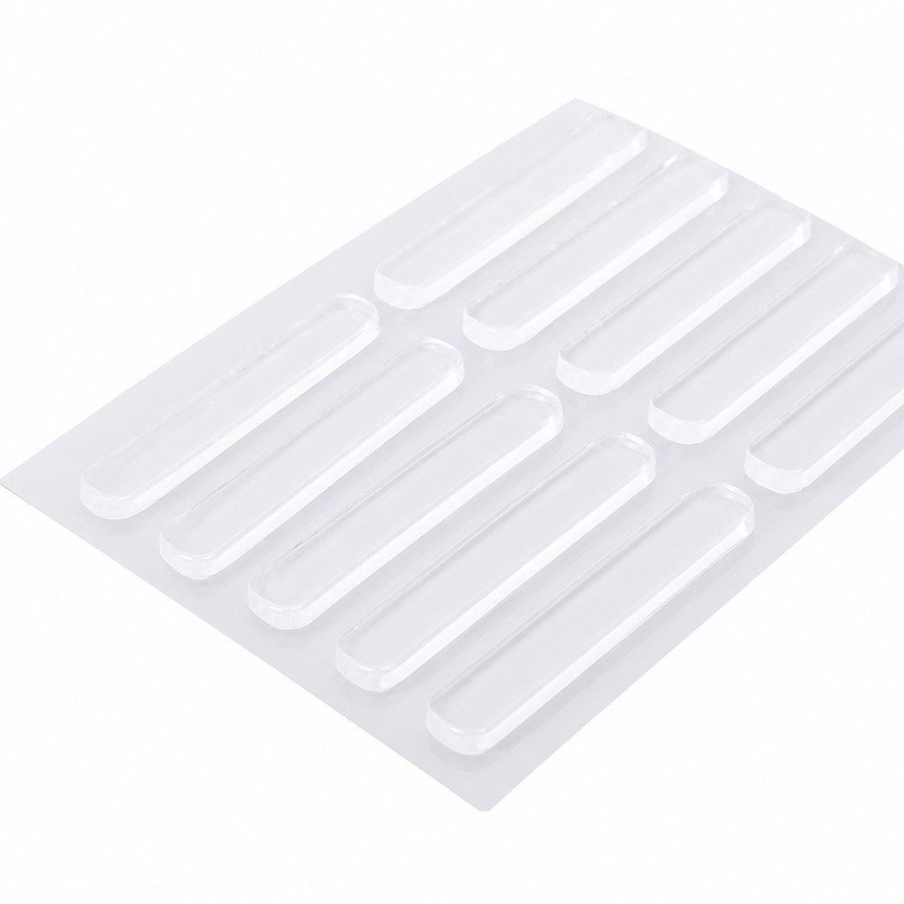 Clear Silicone Bumper Strips, Self-Adhesive Thick Cushion Pads, Noise-Reducing Anti-Collision Guards for Furniture & Cabinet Doors, Non-Slip Shock-Absorbing Protective Strips