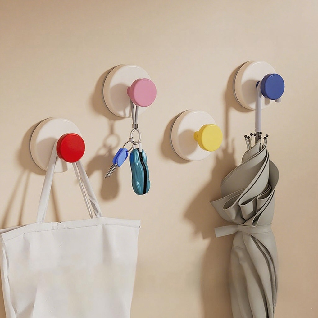 4-Piece Heavy-Duty Hooks: No-Drill & Damage-Free Installation, Strong Load-Bearing Capacity, Super Practical for Kitchen, Bathroom & Bedroom Storage