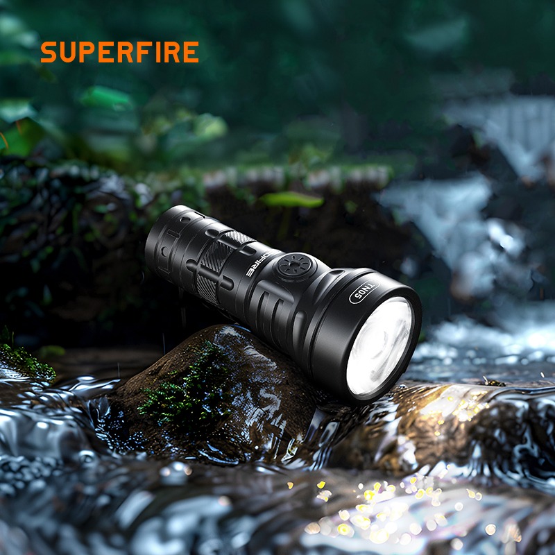 EDC Portable Flashlight Rechargeable LED Mini Flashlight with Magnetic Tail 5 Modes Waterproof for Camping Hiking Walking Daily Use