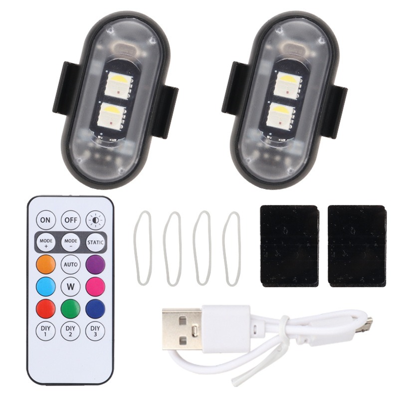Wireless remote control multicolor LED mini lights, glue-free mounting, multiple light modes and DIY color adjustment, perfect for car interiors, models and decorative ambient lighting