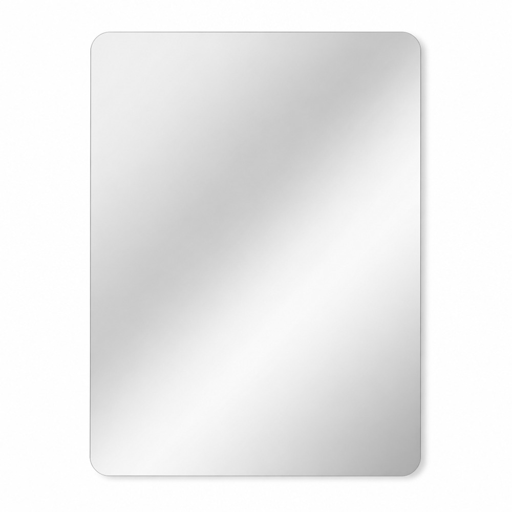 Square rounded frameless flexible mirror, high-definition shatterproof self-adhesive wall mirror for bathroom bedroom