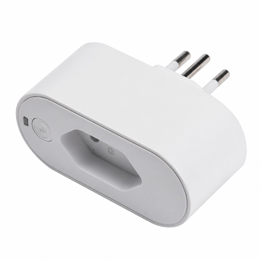 Brazil 3-pin Tuya WiFi Smart Plug, APP remote control with independent button, overload protection South American standard smart power socket adapter
