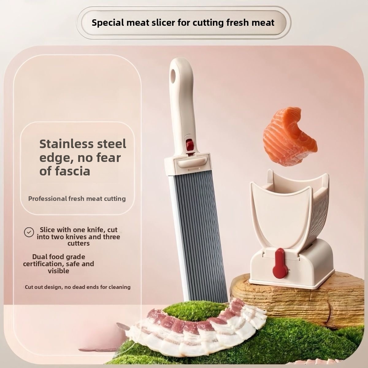 Commercial Home Use Meat Slicer with Adjustable Thickness - Sharp Stainless Steel Blade for Fast Precise Slicing Safety Lock