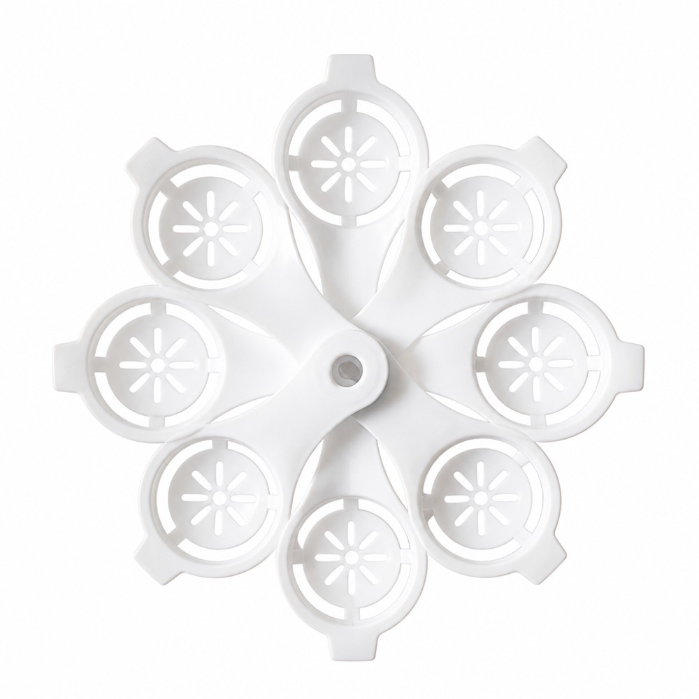 Snowflake-shaped 8-grid plastic egg yolk separator, enabling batch separation of egg yolks and whites for easy and labor-saving egg dividing during baking