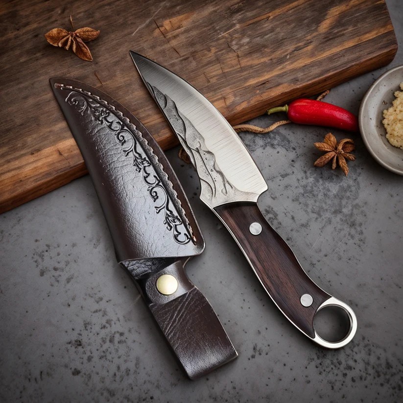 This multi-functional portable knife is compact and sharp. It combines cutting, bottle opening, and more in one, making it perfect for both outdoor and home use.