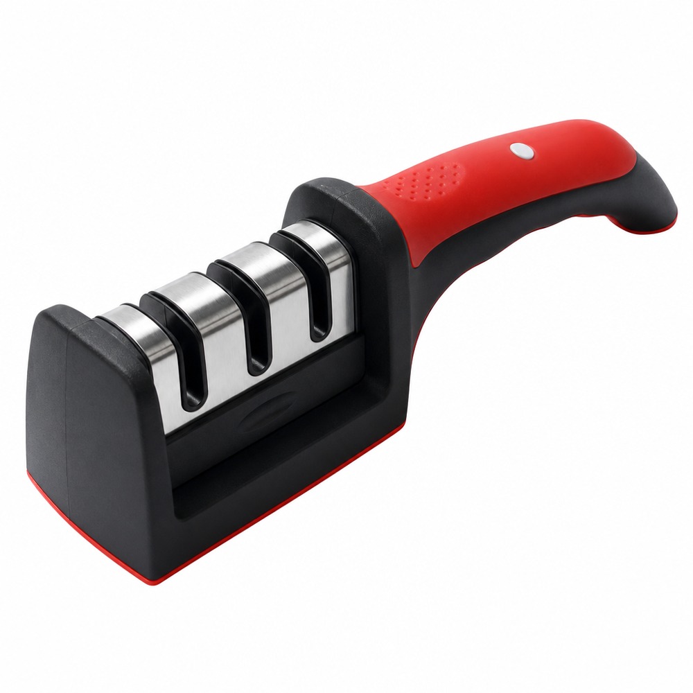 4-stage Manual Knife Sharpener with Anti-slip Handle, Multi-grit Design for Fast Sharpening Household Knives