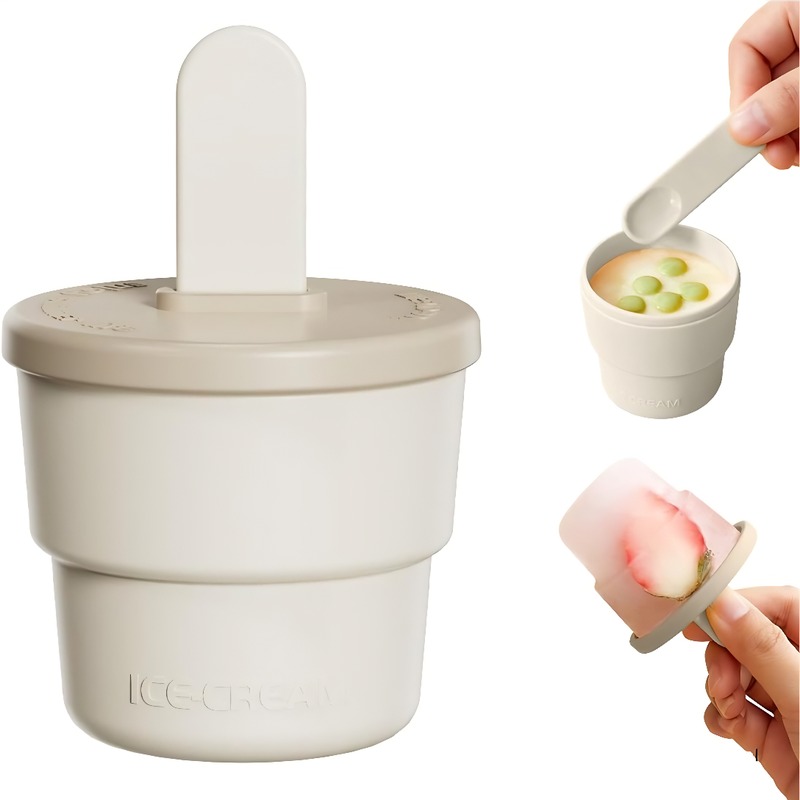 1 pcs White silicone ice cream and dessert cups are suitable for use in refrigerators and ovens, and can also be used in kitchens and dining rooms.