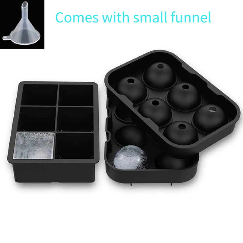 Food-Grade Silicone Ice Cube Tray - Quick Freeze & Easy Release, Perfect for Cocktails, Smoothies & Party Drinks (Set of 2, BPA-Free Flexible Mold)