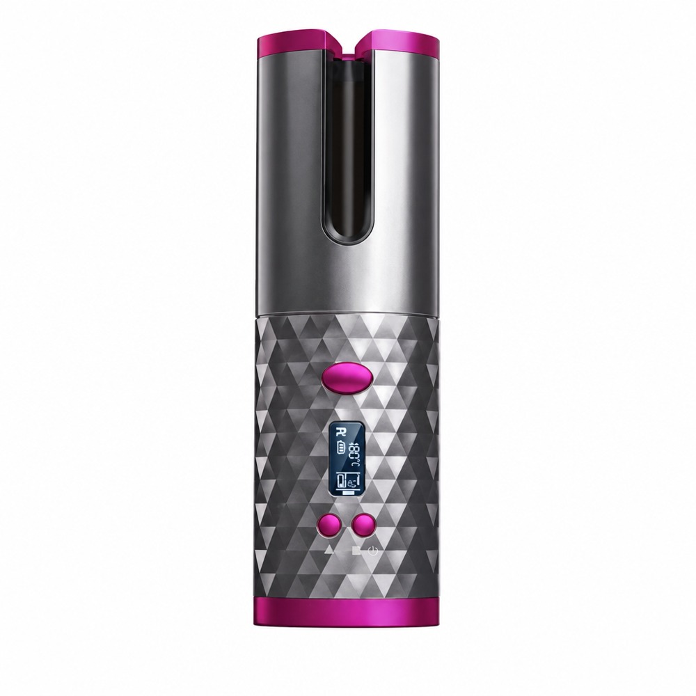 Mini automatic hair curler with adjustable constant temperature, portable auto rotating curling iron for lazy hairstyling