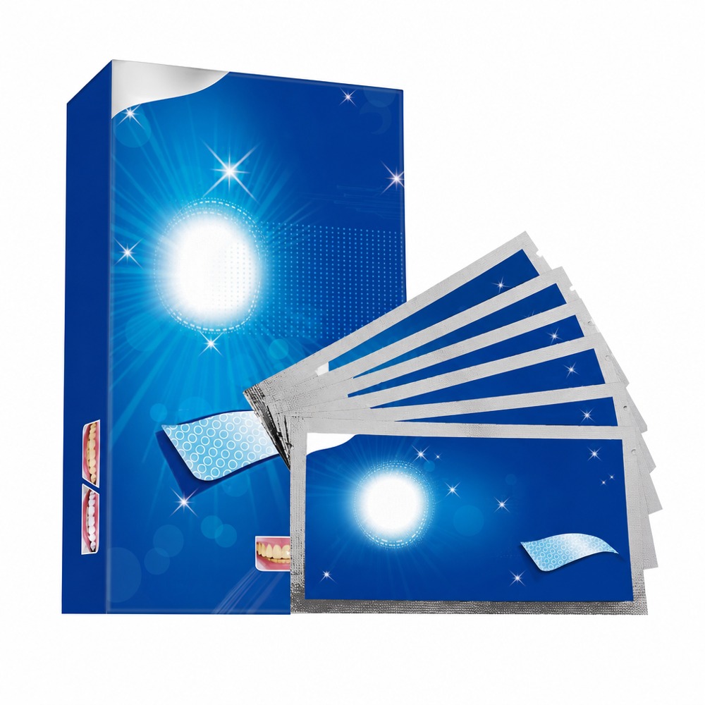 9D teeth whitening strips 7 packs kit, gentle stain removal brightening dental strips for home use