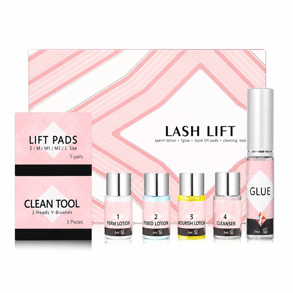 ICONSIGN professional lash lift kit, complete with perm lotions, lash glue, multi-size lift pads and cleaning tools for home keratin lash perm
