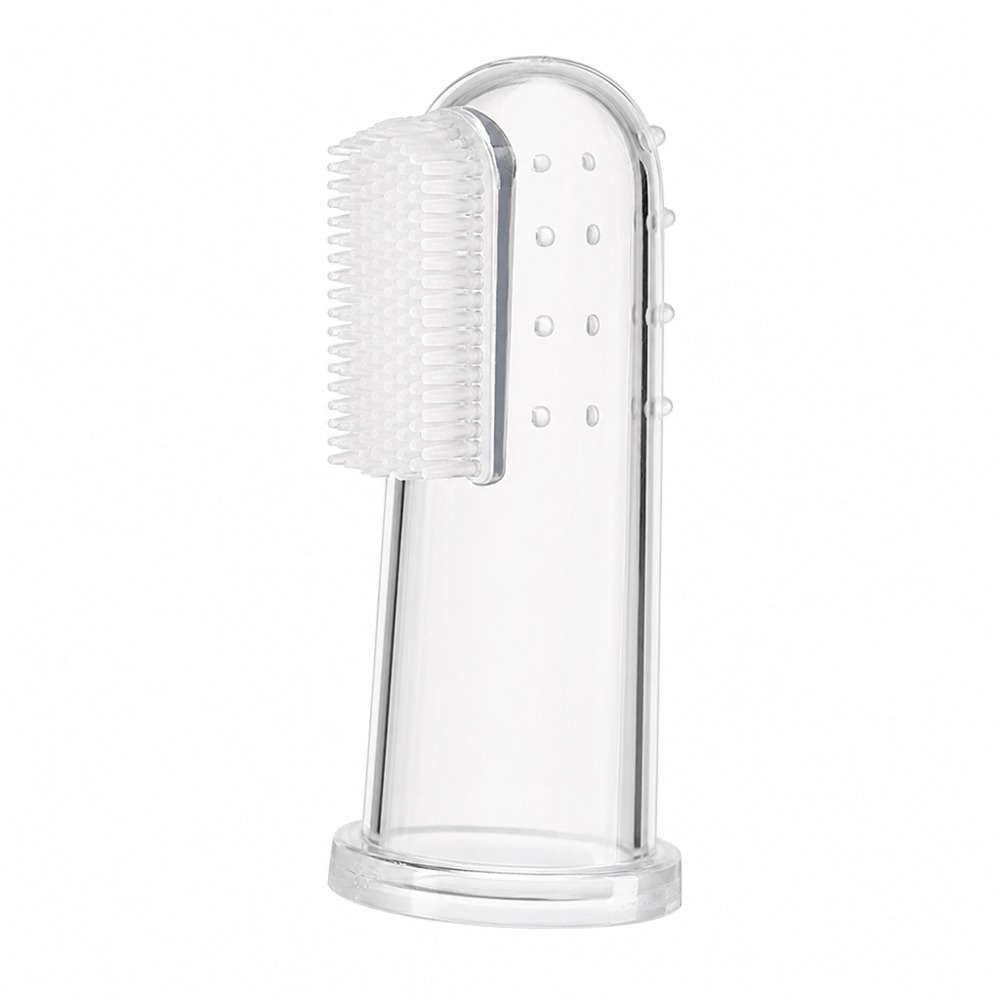 Transparent Silicone Baby Finger Toothbrush, Soft Bristles, Gentle on Gums, Reusable Infant Oral Care Tool