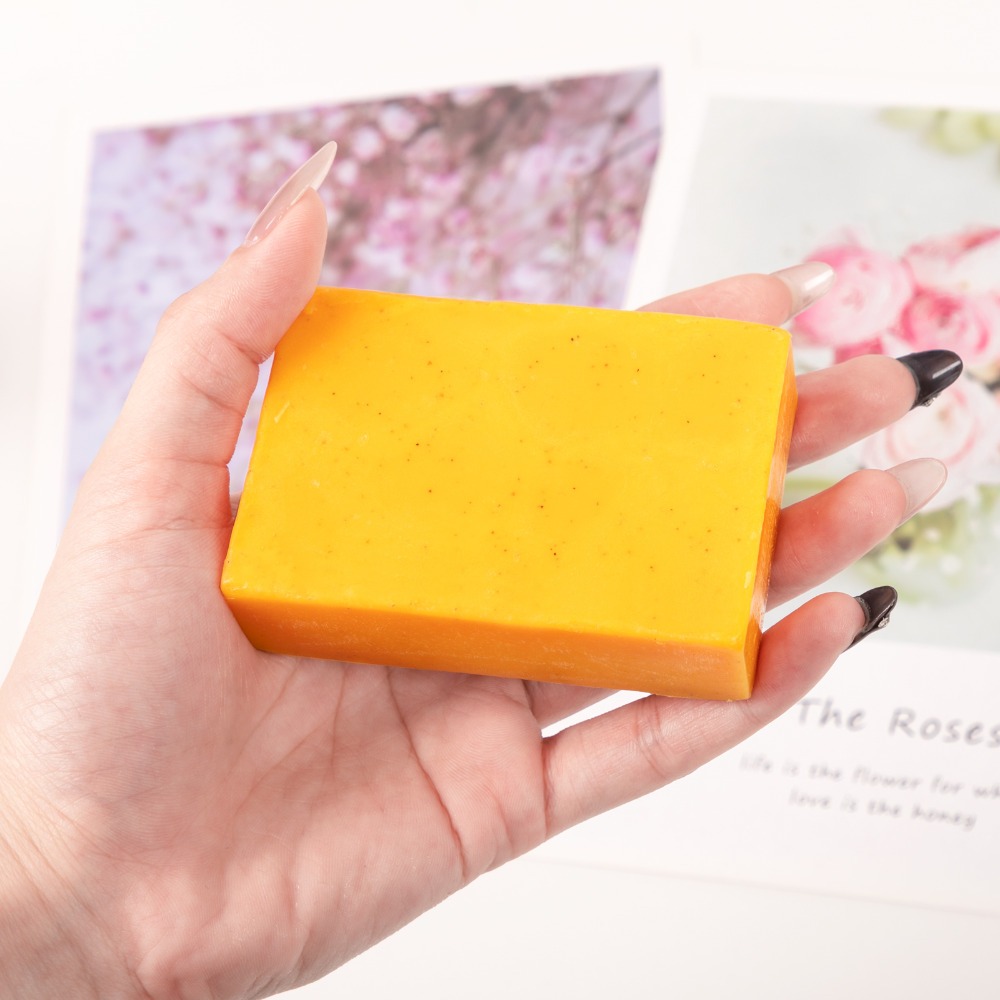 Lemon Turmeric & Kojic Acid Soap Bar - Brightening & Exfoliating for All Skin Types | Deep Cleansing with Natural Ingredients | Reduces Dark Spots & Hyperpigmentation | Face & Body (1 Piece)