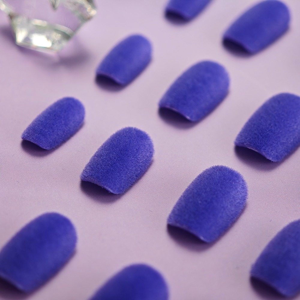 20Pcs Short Square Press On Nails - Matte Suede Finish in Dark & Light Purple | Easy to Apply, Minimalist Design for Daily Wear (10+10 Colors Included)