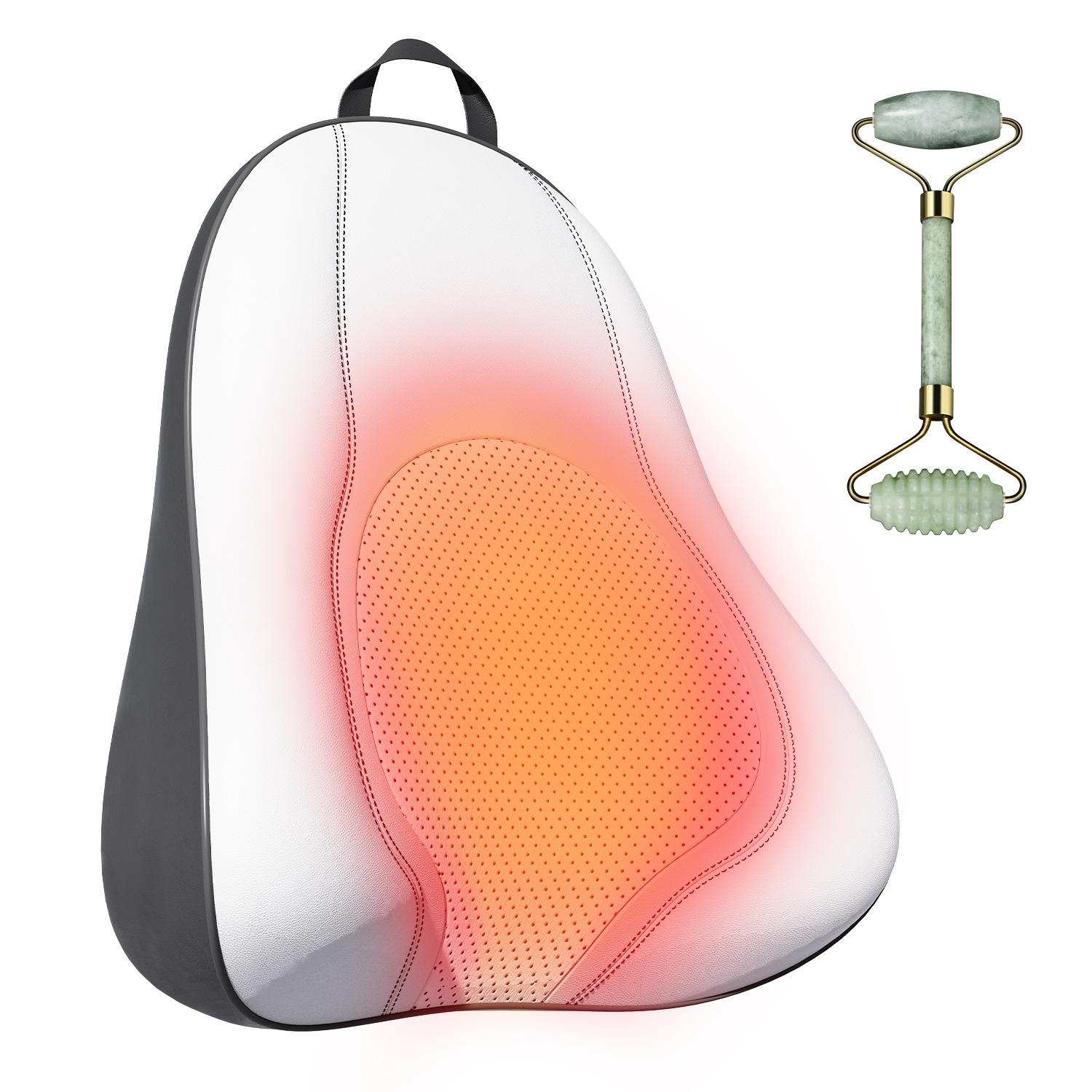 Shiatsu Neck and Back Massager Rechargeable Electric Shoulder Massager Car Neck Massage Pillow for Neck Back Shoulder Foot Leg Massage Relieve Muscle Pain Perfect Present for Man Woman Family Christmas New Year Gift - Black+White