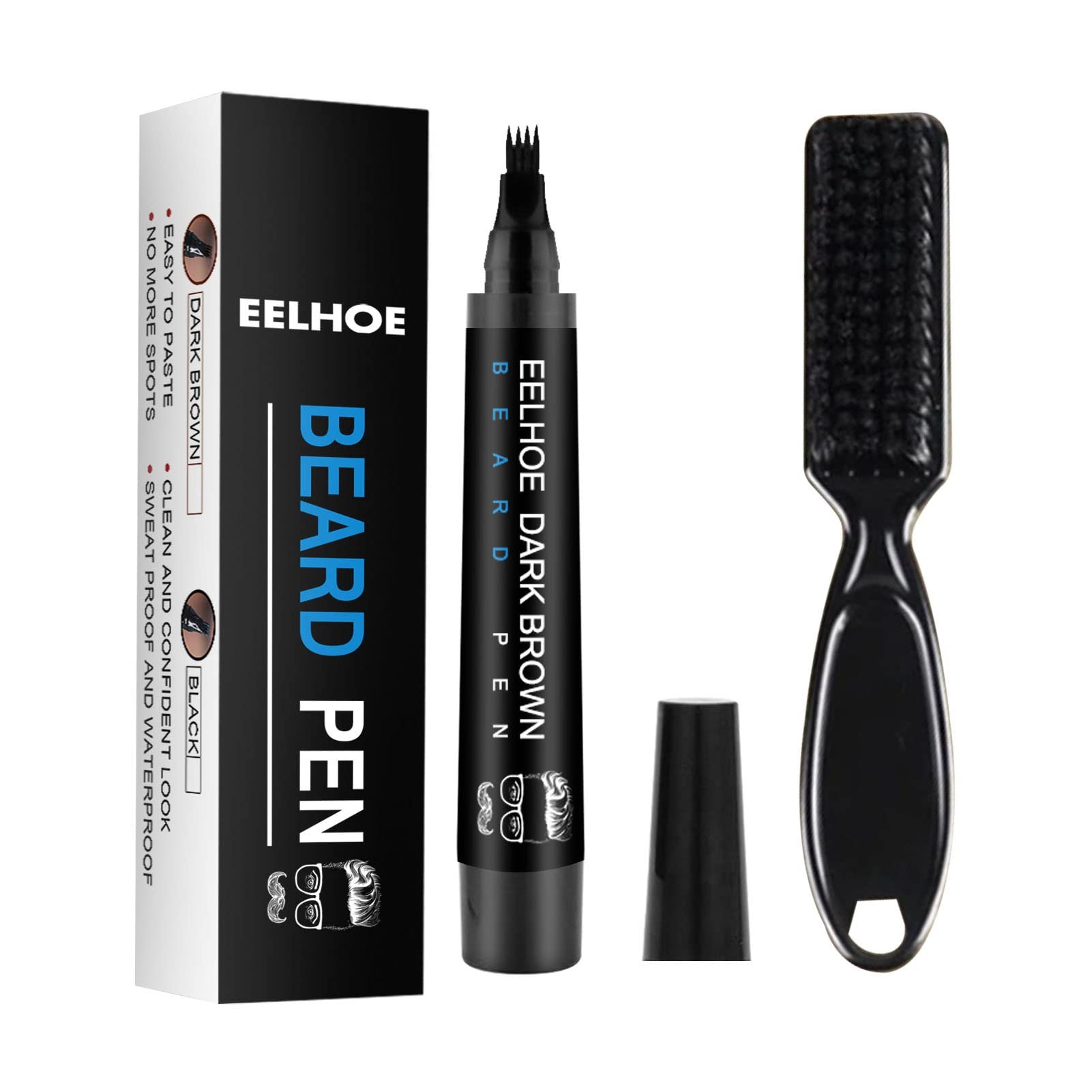 Men's Beard Grooming Kit - Includes Beard Pen and Beard Comb, Suitable for Men's Facial Hair Care & Styling