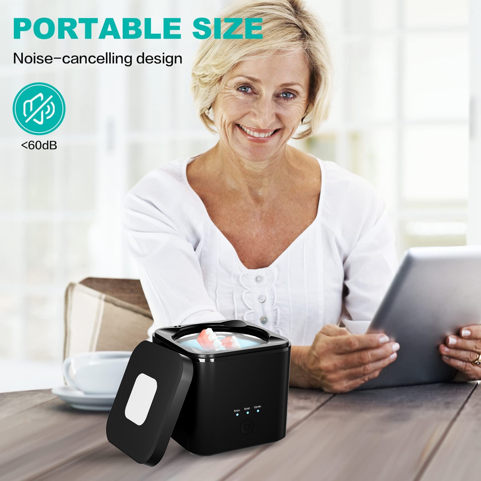 12Ultrasonic Cleaner: Compatible with Beauty Tools and Jewelry. Boasts Super - strong Cleaning Power, Renew with Just One Click