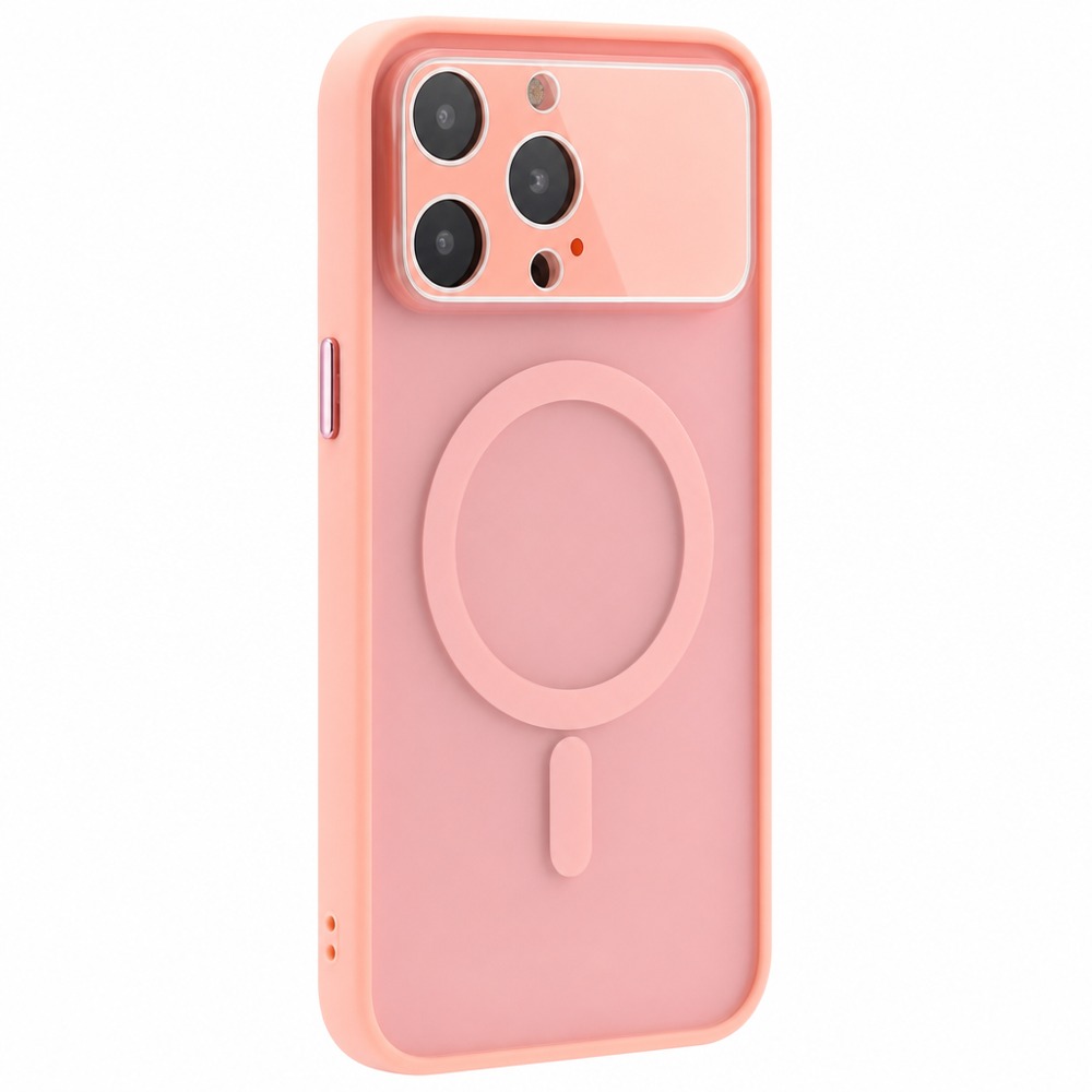 Skin-friendly matte magnetic phone case for iPhone15ProMax, integrated large full camera window, drop-proof, compatible with magnetic wireless charging