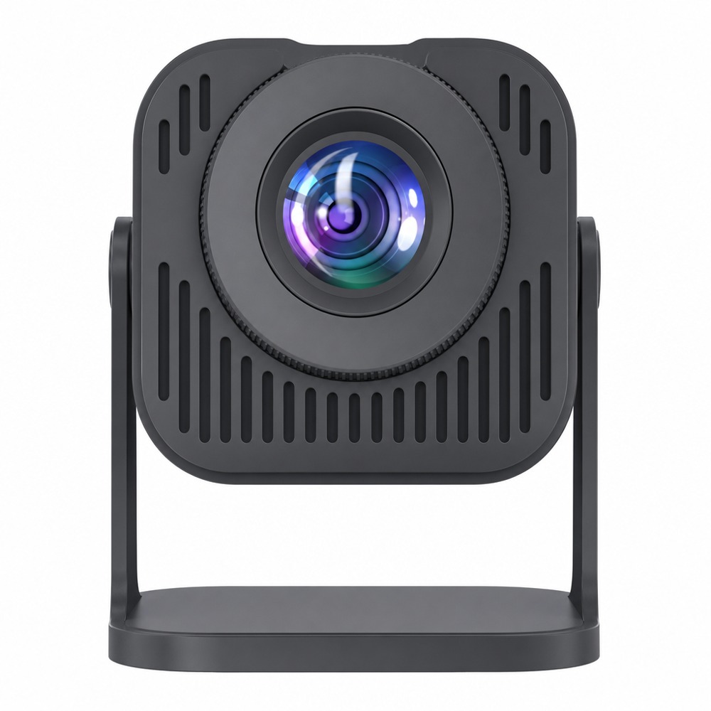 HY320mini portable mini projector with manual focus, adjustable angle bracket, compact size with good heat dissipation, multi-device screen casting, ideal for home and dormitory entertainment.