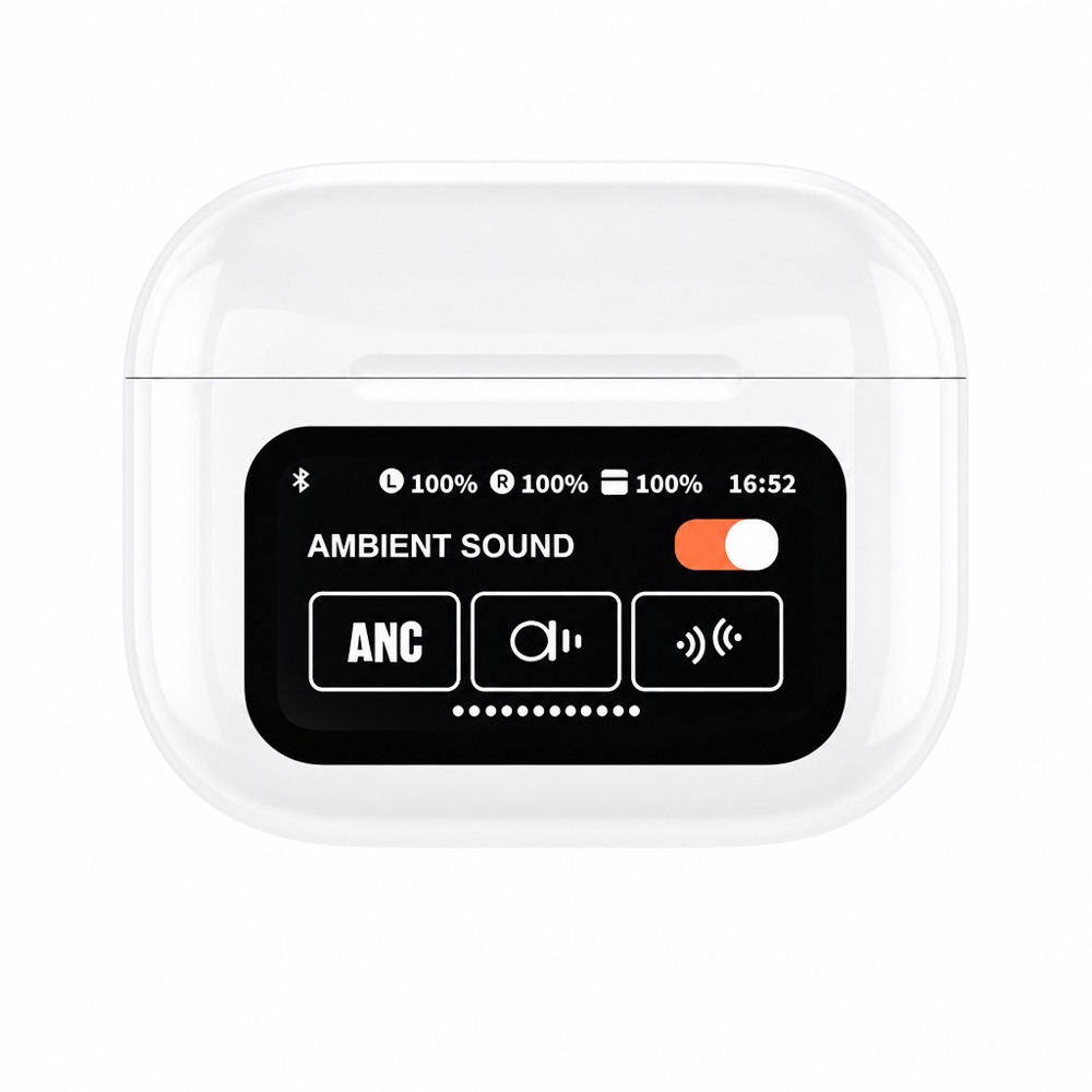 The A9 PLUS active noise cancelling TWS Bluetooth earbuds come with a full-color touchscreen charging case, supporting ANC noise cancellation/ambient sound mode switching and long battery life, easily delivering an immersive listening experience.