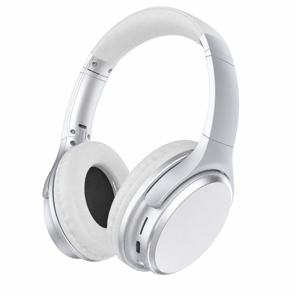 Foldable over-ear wireless Bluetooth headphones with soft sponge earmuffs, long battery life for music and calls, compatible with phones and computers.