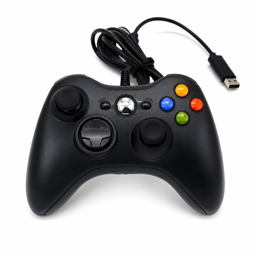 Xbox 360 Controller: ergonomic wireless design, 2.4GHz up to 9m, dual vibration, analog sticks, D-pad, pressure-sensitive triggers, Xbox guide button, 2.5mm headset jack, up to 40h AA battery life-compatible with Xbox 360 & Windows PC.