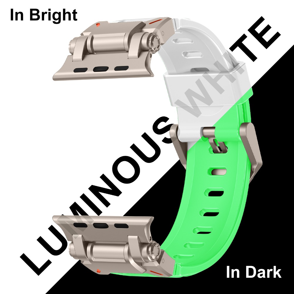 Fluororubber Band For Apple Watch Ultra 2/1 (49mm) - FKM Rubber Waterproof Band Not Liquid Silicone material skin-friendly suitable for Men/Women outdoor sports Compatible with Series 9/8/7 (45mm), S6/5/4/SE (44mm), Series 3/2/1 (42mm) The Larger size