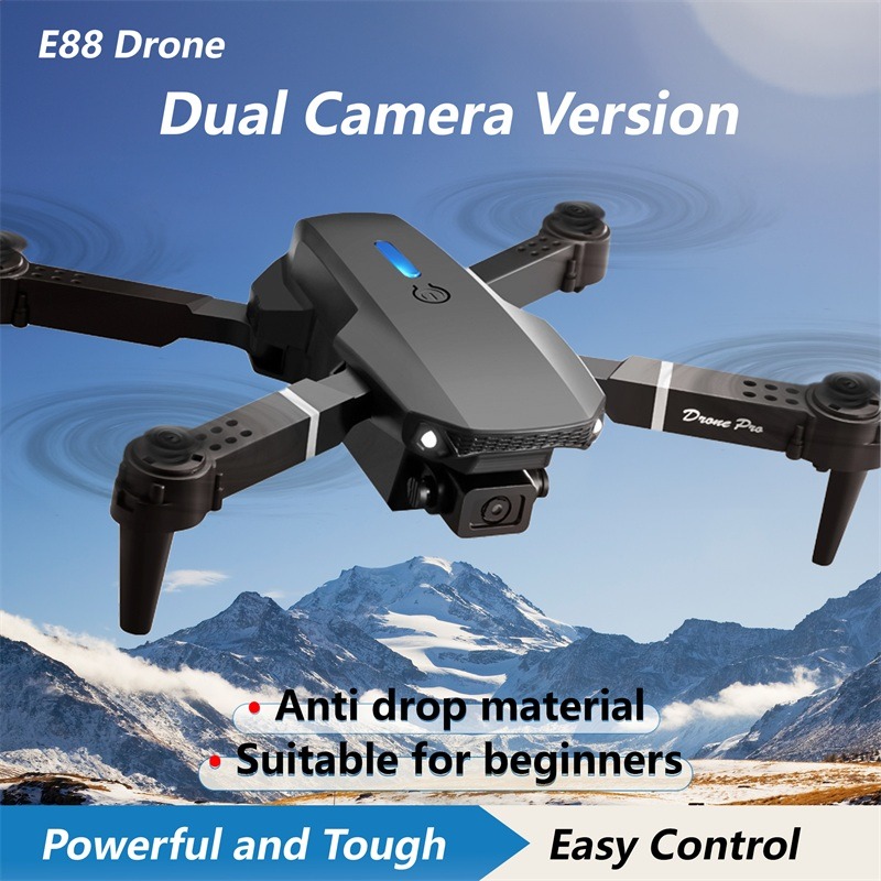 E88 Dual-Camera Drone with 2 Batteries - Altitude Hold, Stable Flight, HD Aerial Photography, Beginner-Friendly Quadcopter for Adults & Kids