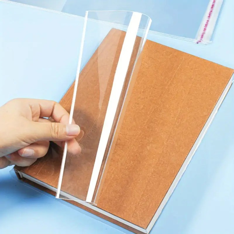 10PCS Clear Plastic Book Covers Dustproof Scratchproof Easy to Use Visible for Book Protection and Organization