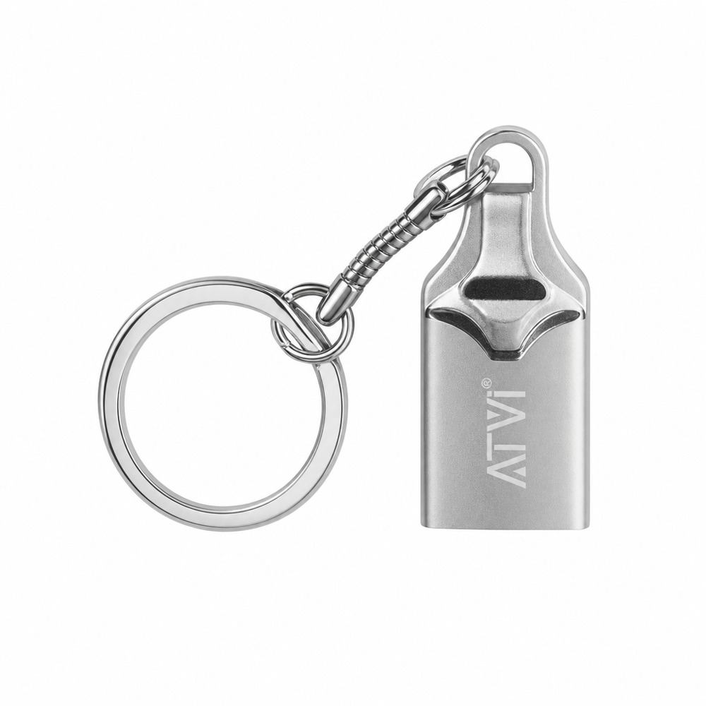4G mini metal keychain USB flash drive, compact and portable for easy carry, plug-and-play with fast read-write speed, ideal for office file storage and data transmission.