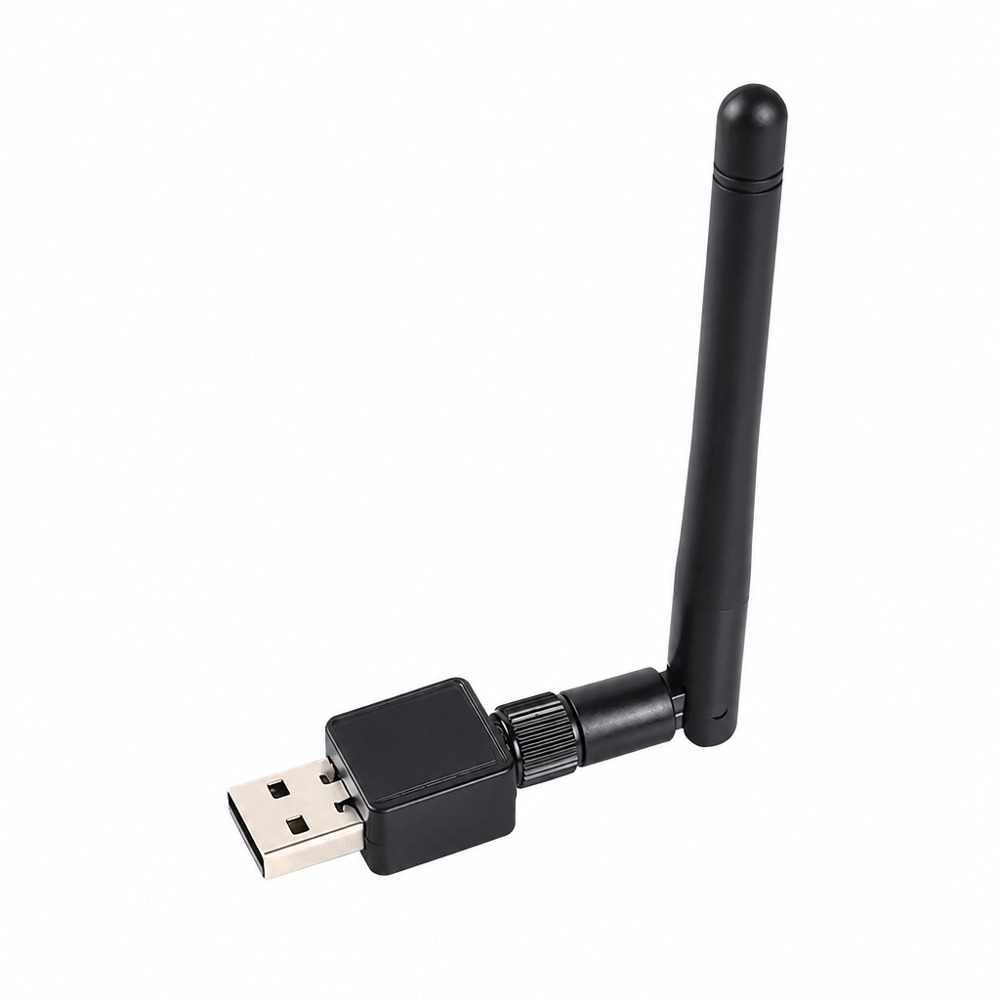 Mini USB WiFi adapter with rotatable antenna for stronger signal, plug-and-play to add wireless network for desktop & laptop.