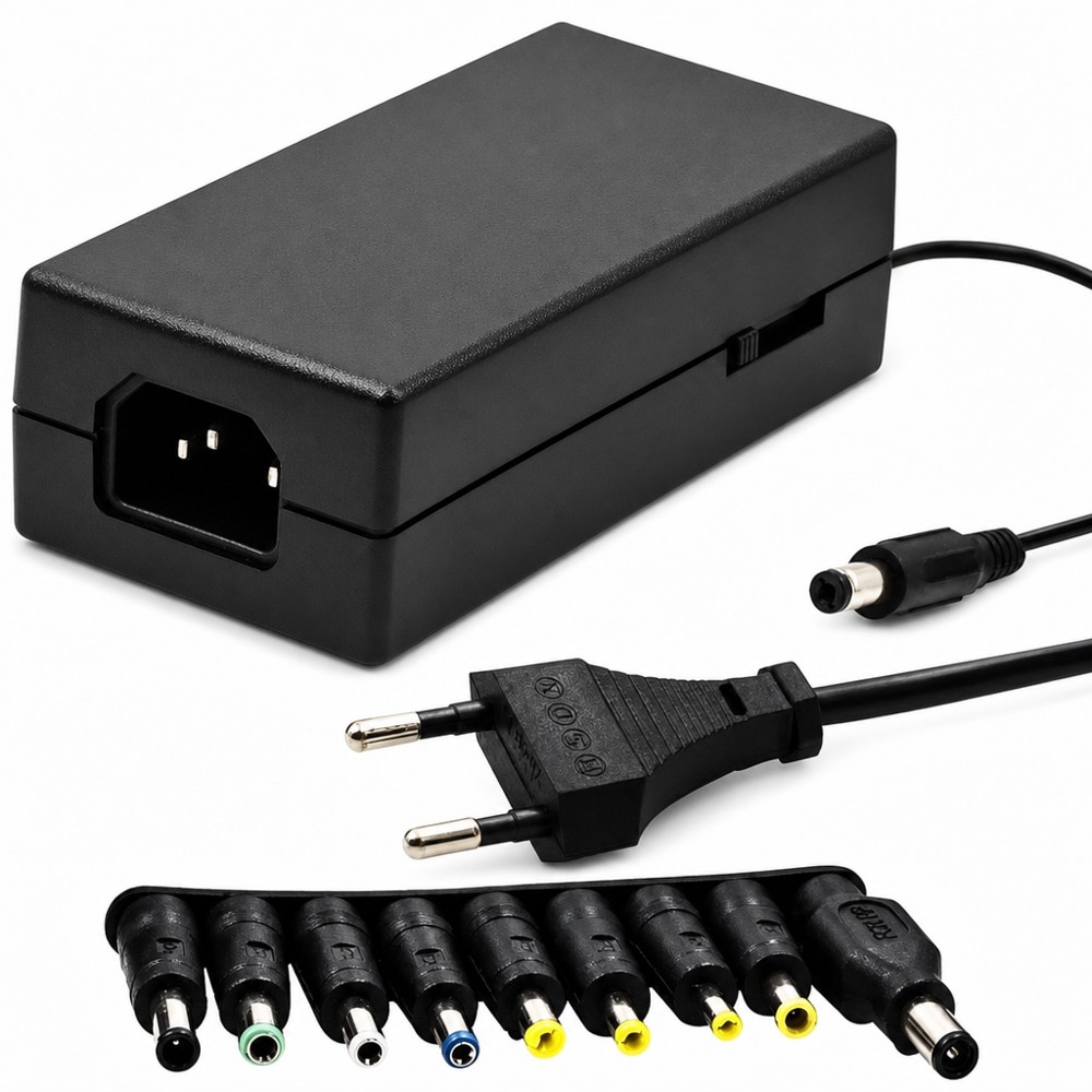 12-24V adjustable universal laptop power adapter, 110V-220V wide voltage input, multi DC tips, 1.5M long cord