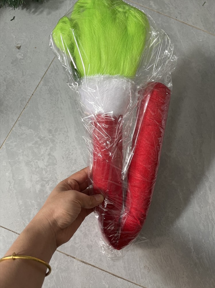 Festival Christmas elf arm tree topper decoration - soft fabric hanging ornament, American style, electricity-free, non-feather, festival decoration.