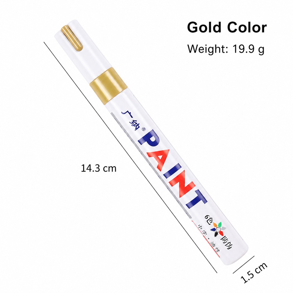 Paint marker pen, waterproof, smudge-resistant, with strong coverage. A practical tool for tire marking, DIY graffiti, and metal touch-ups.