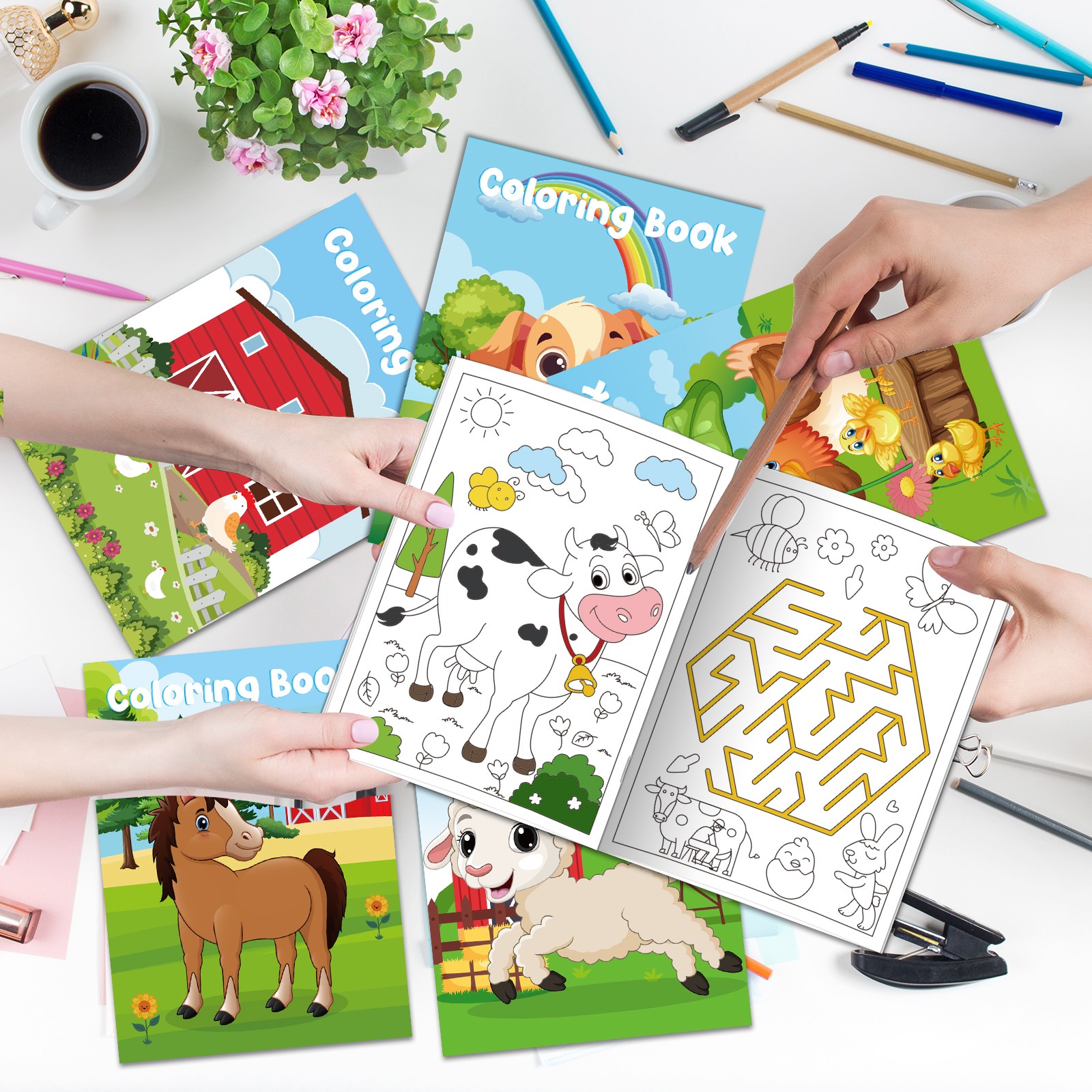 Farm Maze Book for Kids - Educational Fun, Interactive Puzzles, Durable Pages! Develop Cognitive Skills, Perfect for Toddlers/Preschoolers, Great Gift for Birthdays/Christmas/Holidays!
