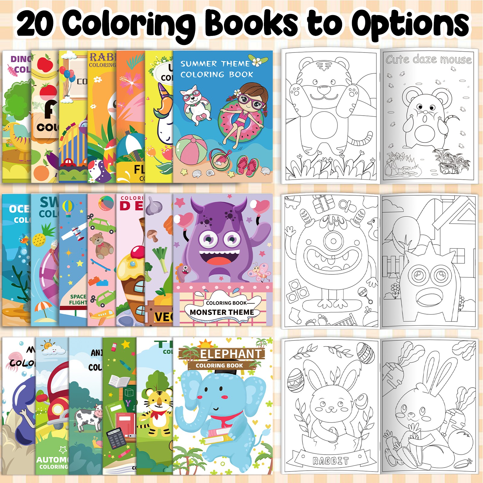 20-Pack Doodle Books for Kids - Creative Drawing Scenes with Thick Ink-Resistant Paper | Ideal Gift for Birthdays & Holidays | Ages 3-8