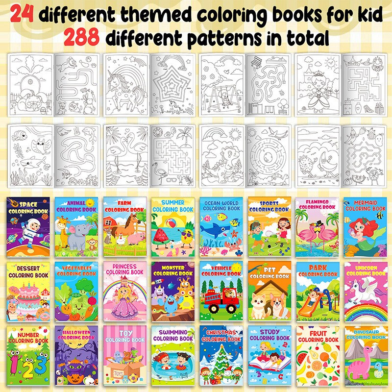 24-Pack Maze Puzzle Books for Kids Ages 6-12 - 50+ Challenging Levels with Fun Themes | Develop Problem-Solving & Logical Thinking Skills | Perfect Gift for Birthday, School & Travel Activities