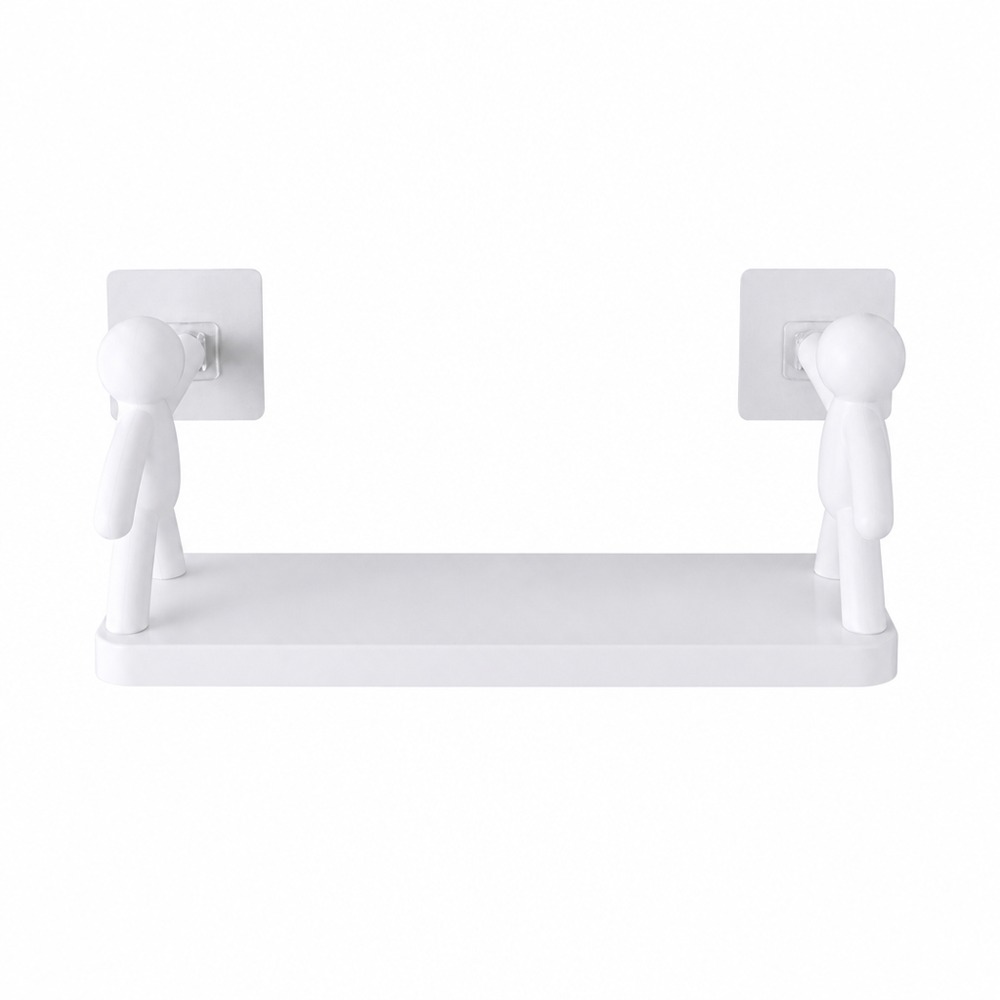 Bathroom cartoon figure shelf, punch-free traceless adhesive design, perfect for storing toiletries, a wall-mounted storage essential for the bathroom.