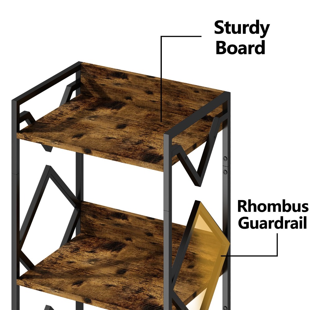 Stylish Diamond Shaped 4 Tier Side Table Multi Layer Storage Design for ...