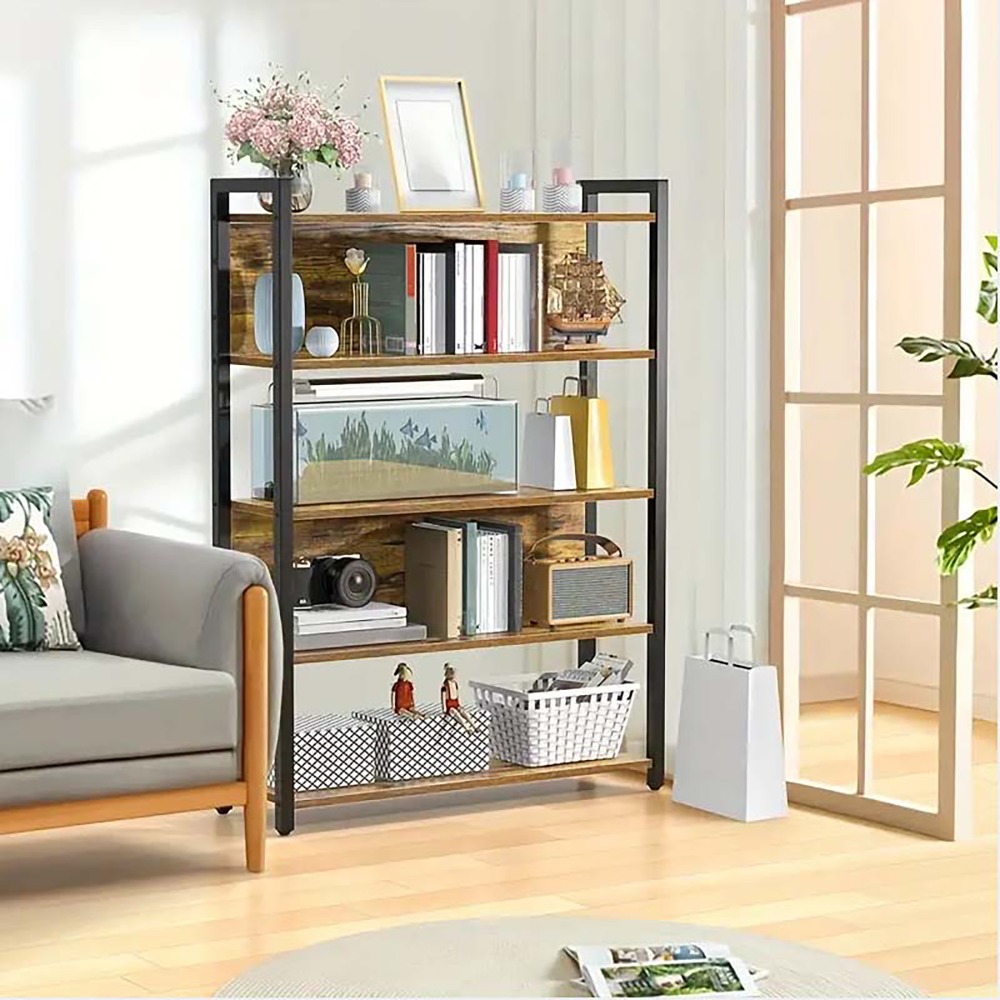 4 Tier Black Storage Shelf - Multi Layer Organizer for Home Office Use ...