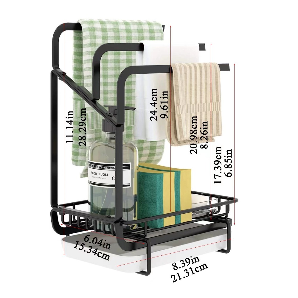 KD Dishcloth Holder Wall Mounted Rust Proof Drying Rack for Kitchen ...