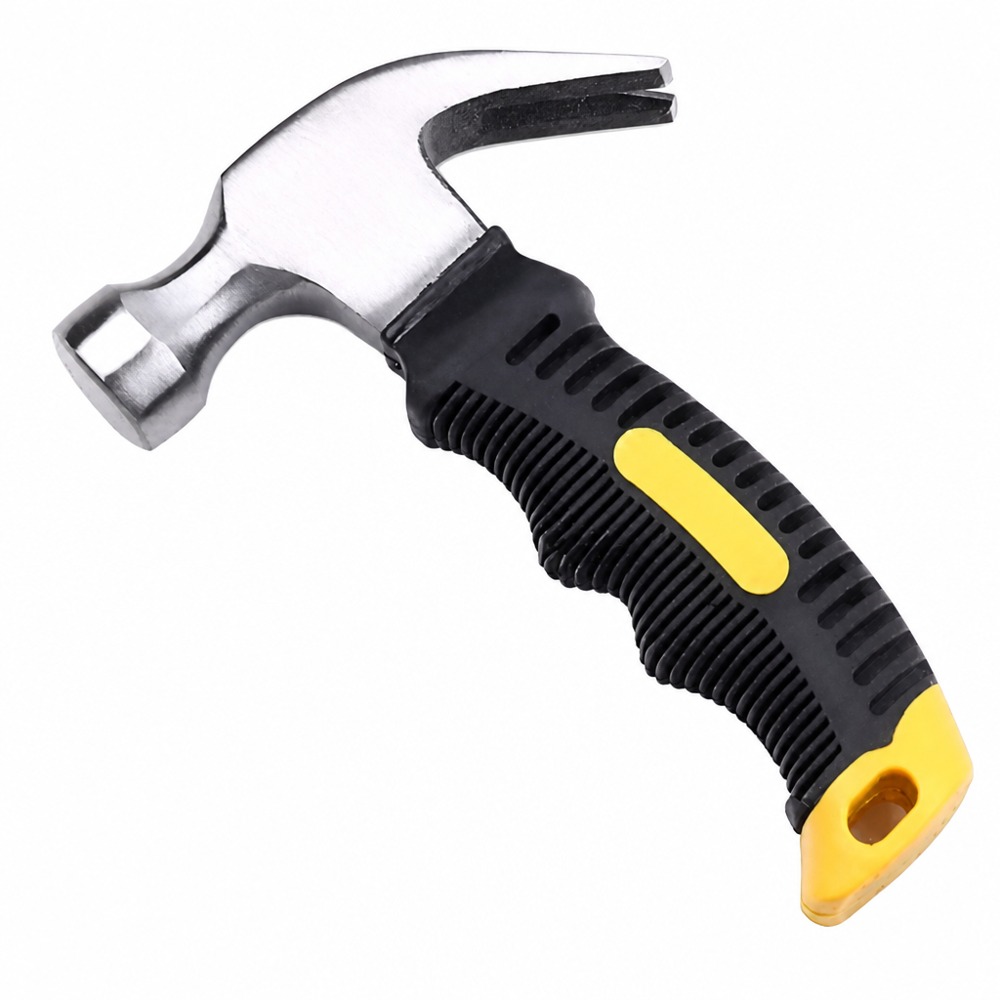 15cm mini claw hammer with anti-slip rubber grip, forged head, portable hand tool for nailing and nail pulling