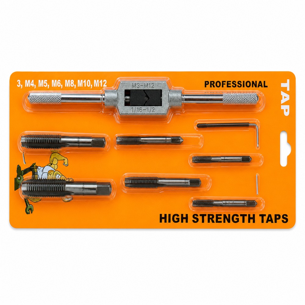 8pcs metric tap wrench set, M3-M12 hand tapping tools for internal thread machining & machinery repair
