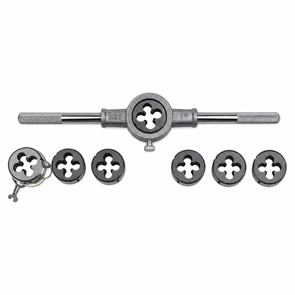 8pcs metric die wrench set, M3-M12 manual threading tools for external thread machining and machinery repair