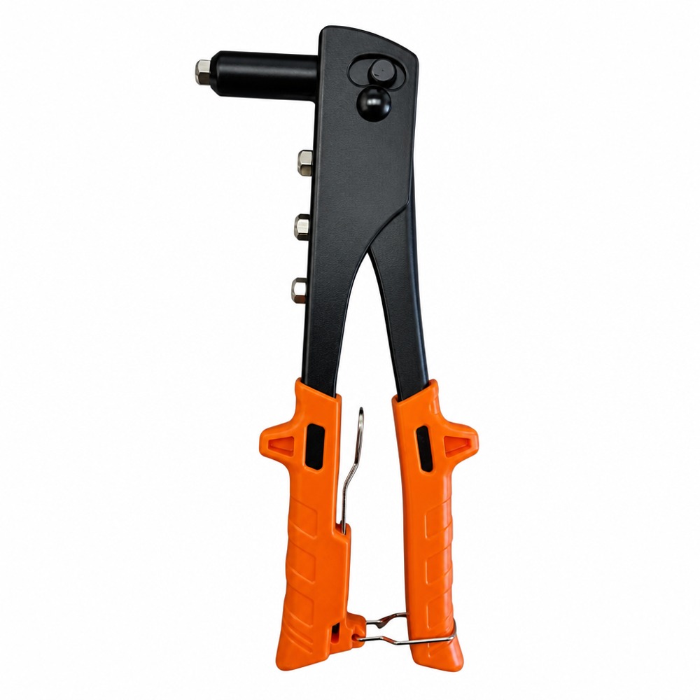 Hand rivet gun with multi-size heads, anti-slip grip, hand tool for riveting fastening